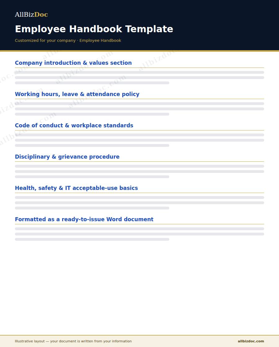 Illustrative layout of a Employee Handbook Template