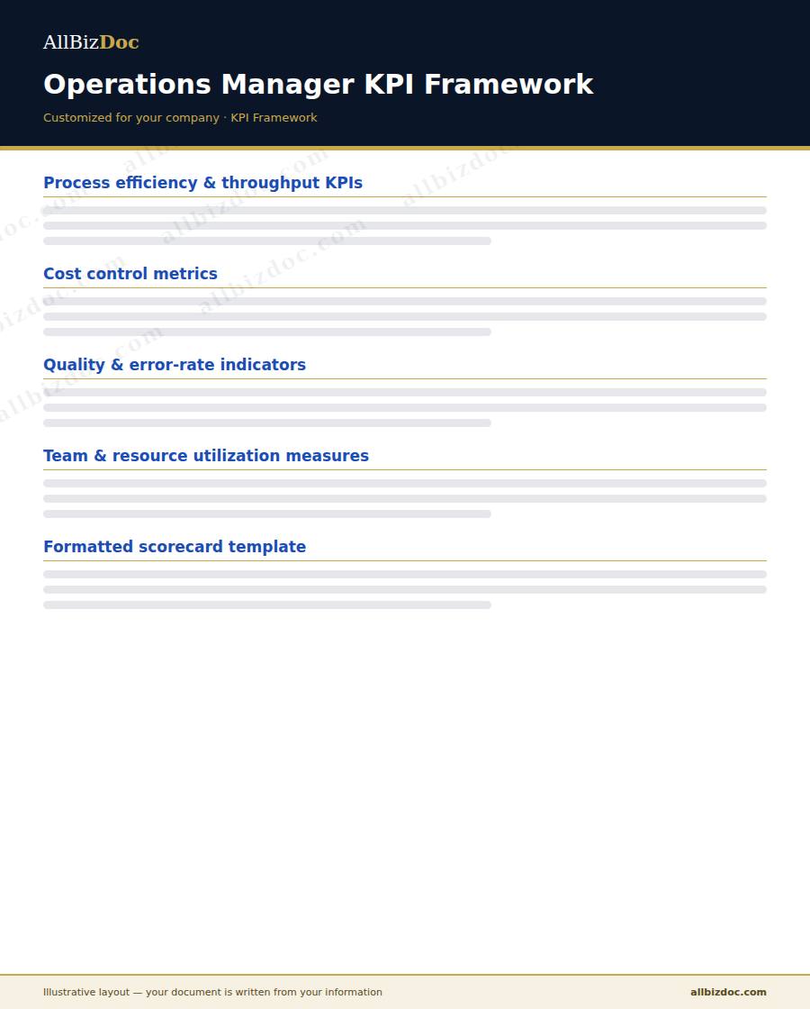 Illustrative layout of a Operations Manager KPI Framework